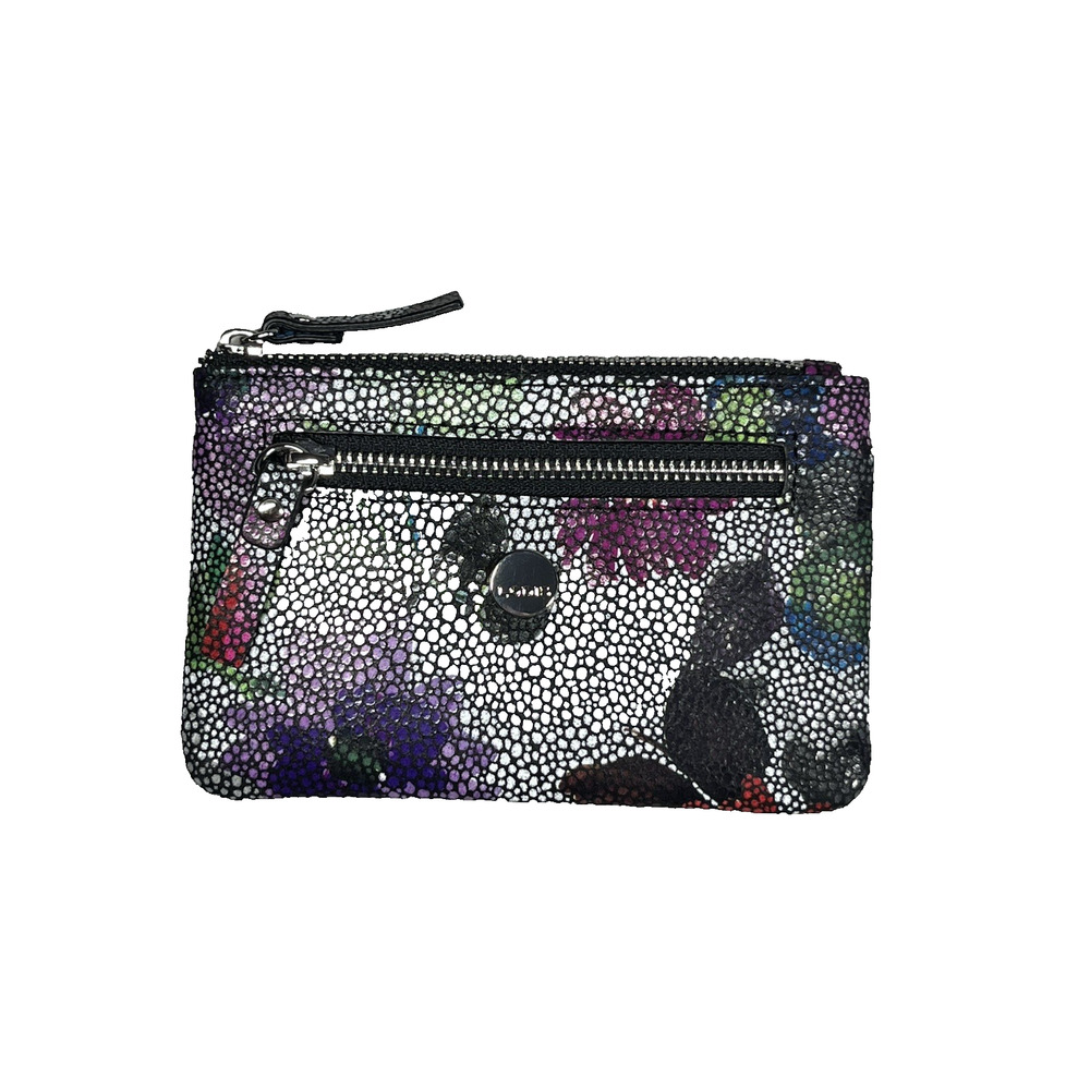 Lodis Zip Leather Wallet Small Card Case ID Holder Plus Key Ring